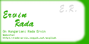 ervin rada business card